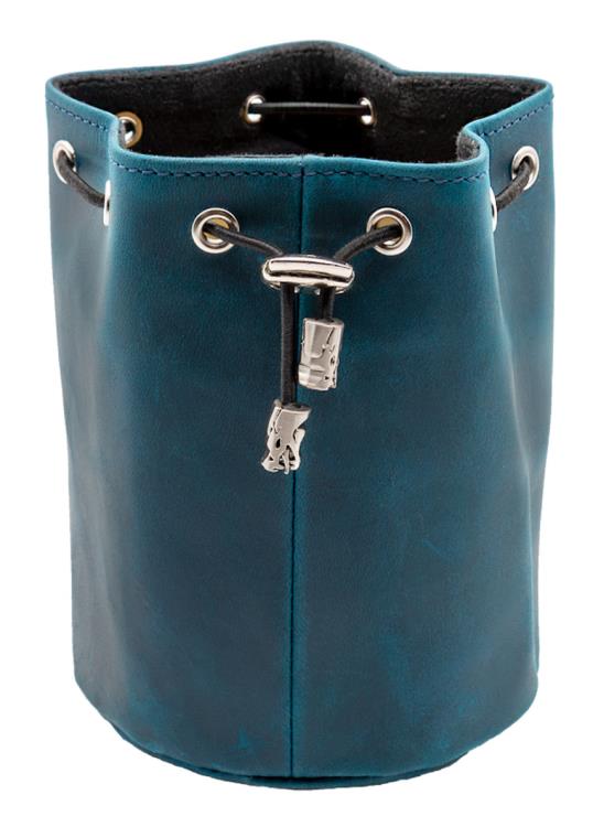 Old School Ultimate Bag of Many Pouches Dice Bag (Blue Leather) Gallery Image 3