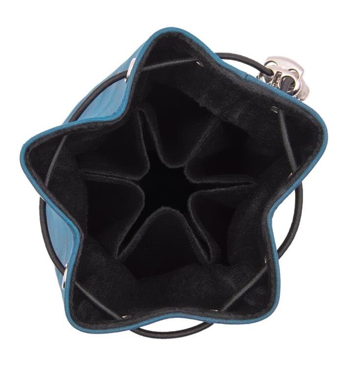Old School Ultimate Bag of Many Pouches Dice Bag (Blue Leather) Gallery Image 4