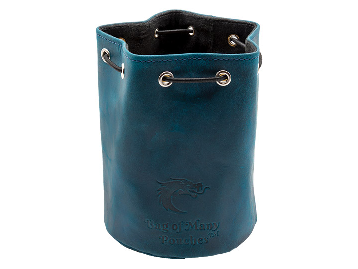 Old School Ultimate Bag of Many Pouches Dice Bag (Blue Leather) Gallery Image 1