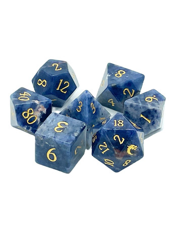Old School Gemstone Bluestone Stone Dice Set Gallery Image 2
