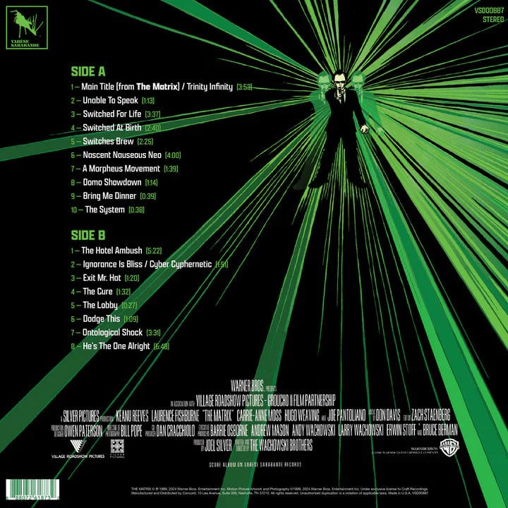 The Matrix (25th Anniversary Edition) Original Soundtrack Vinyl LP Gallery Image 4