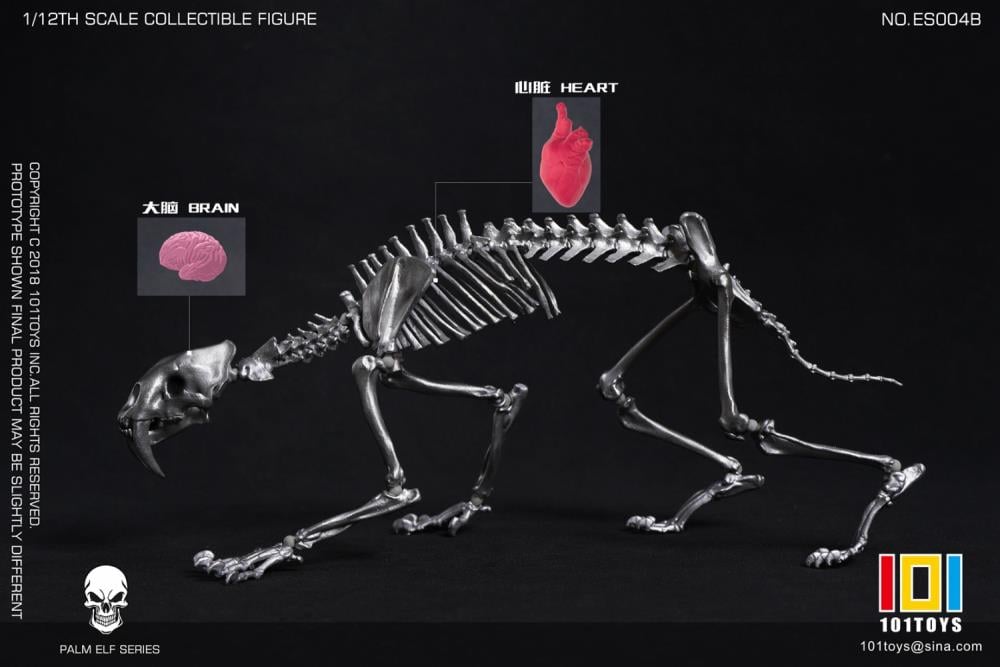Palm Elf Series Skeleton Saber-toothed Tiger (Silver Ver.) 1/12 Scale Action Figure (With Bonus) Gallery Image 11