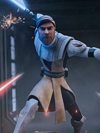 Star Wars: The Clone Wars Obi-Wan Kenobi 1/10 Art Scale Limited Edition Statue Gallery Image 2