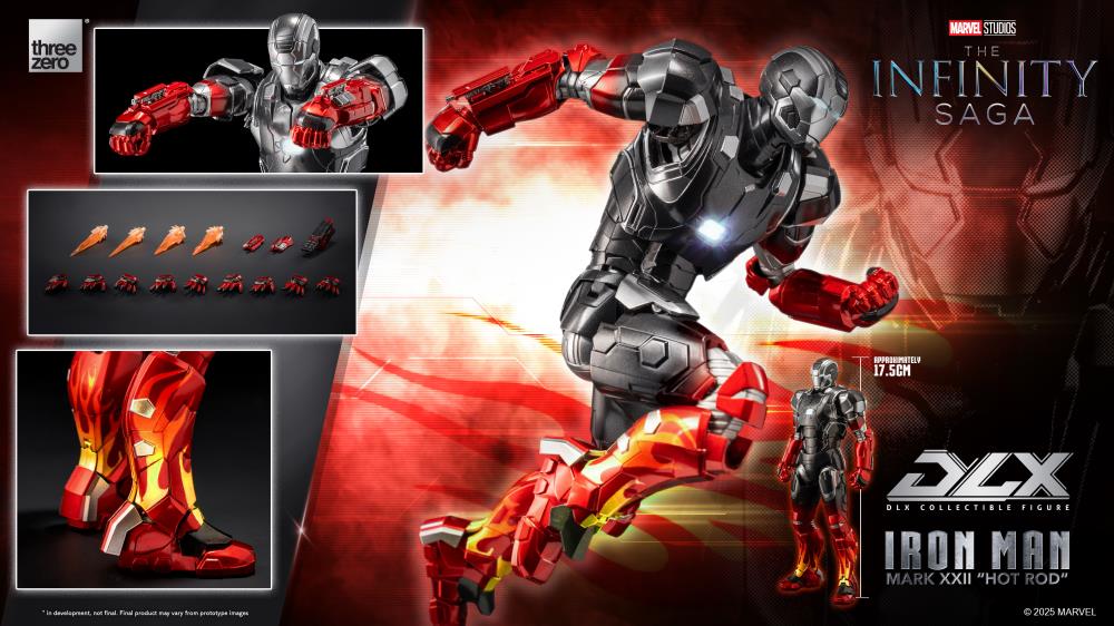 threezero hottoys アイアンマン ガントレット Marvel: The Infinity Saga DLX Iron Man Mark 22 (Hot Rod) 1/12