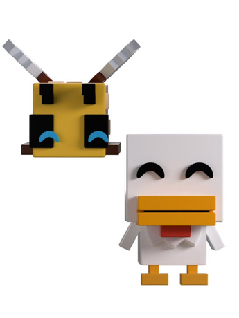 Minecraft Monitor Buddiez Bee and Chicken Vinyl Figure Set Gallery Image 2