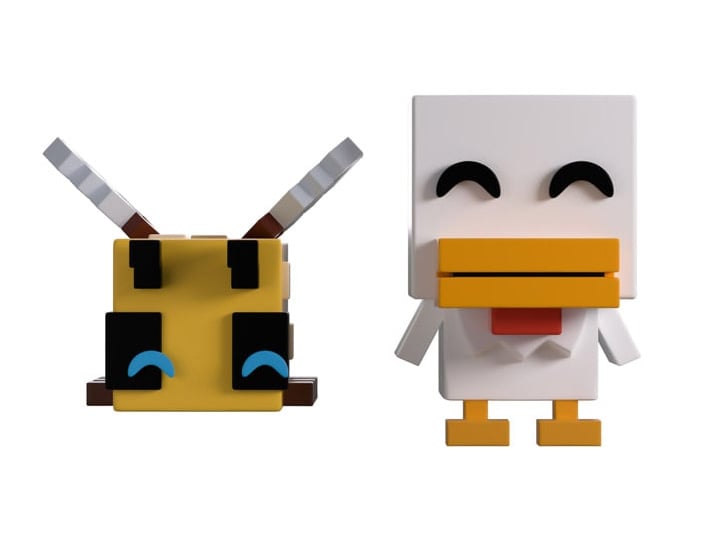 Minecraft Monitor Buddiez Bee and Chicken Vinyl Figure Set Gallery Image 1