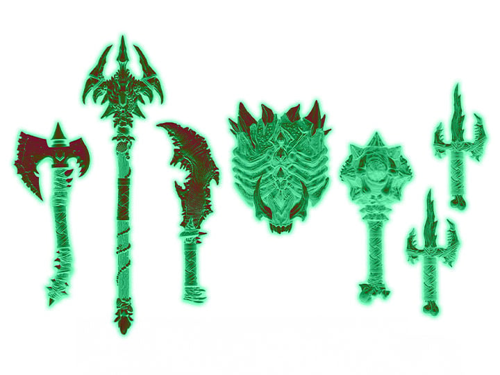 MONSTORS Weapons Pack #3 (Glow-in-the-dark) Accessory Pack Gallery Image 1