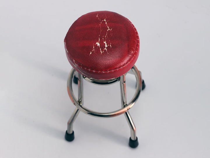 RepliCade Arcade Stool (Red Distressed Overhaul Edition) 1/6 Scale Limited Edition Accessory Gallery Image 1