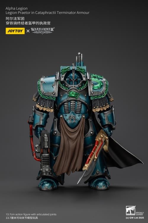 Warhammer: The Horus Heresy Alpha Legion Legion Praetor in Cataphractii Terminator Armor 1/18 Scale Action Figure Gallery Image 4