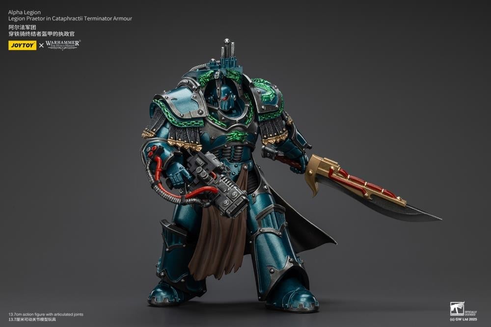 Warhammer: The Horus Heresy Alpha Legion Legion Praetor in Cataphractii Terminator Armor 1/18 Scale Action Figure Gallery Image 12