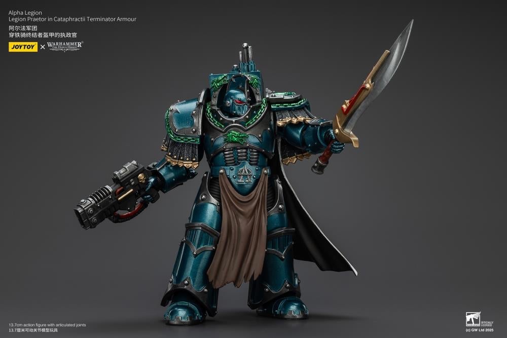 Warhammer: The Horus Heresy Alpha Legion Legion Praetor in Cataphractii Terminator Armor 1/18 Scale Action Figure Gallery Image 10