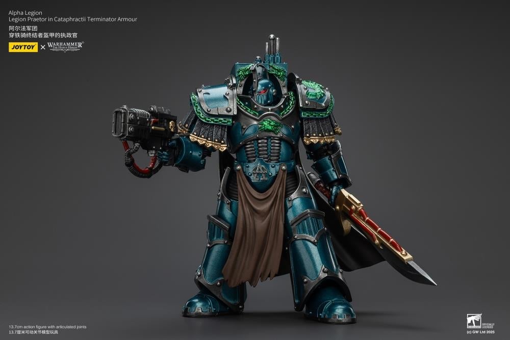 Warhammer: The Horus Heresy Alpha Legion Legion Praetor in Cataphractii Terminator Armor 1/18 Scale Action Figure Gallery Image 11