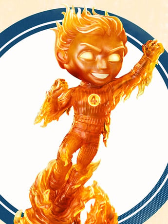 The Fantastic Four: First Steps MiniCo Human Torch Figure Gallery Image 2