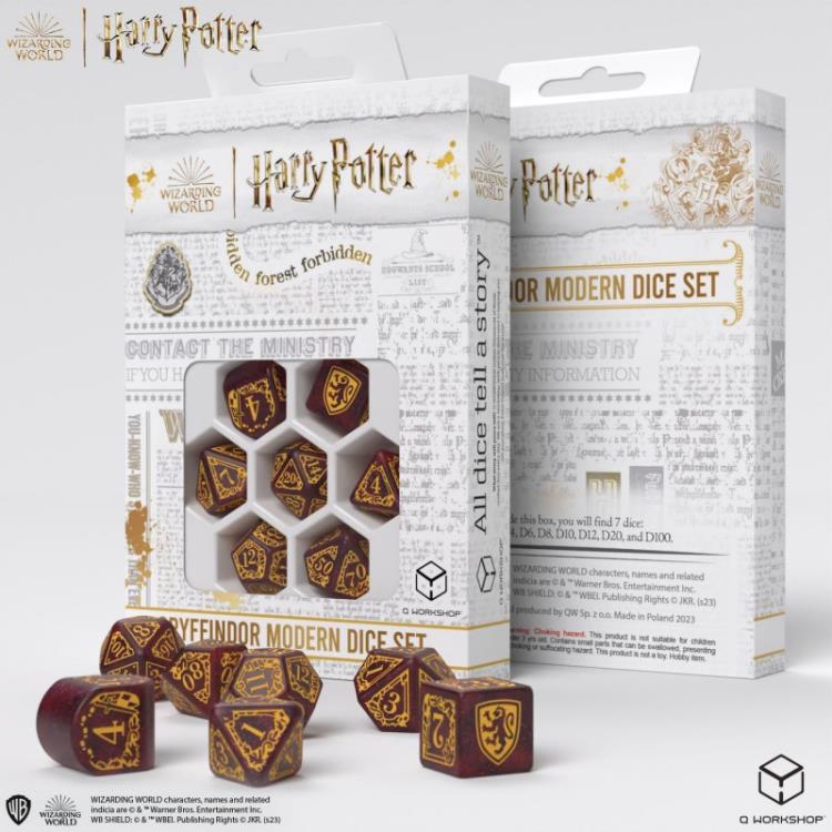 Harry Potter Gryffindor Modern Dice Set (Red) Gallery Image 4