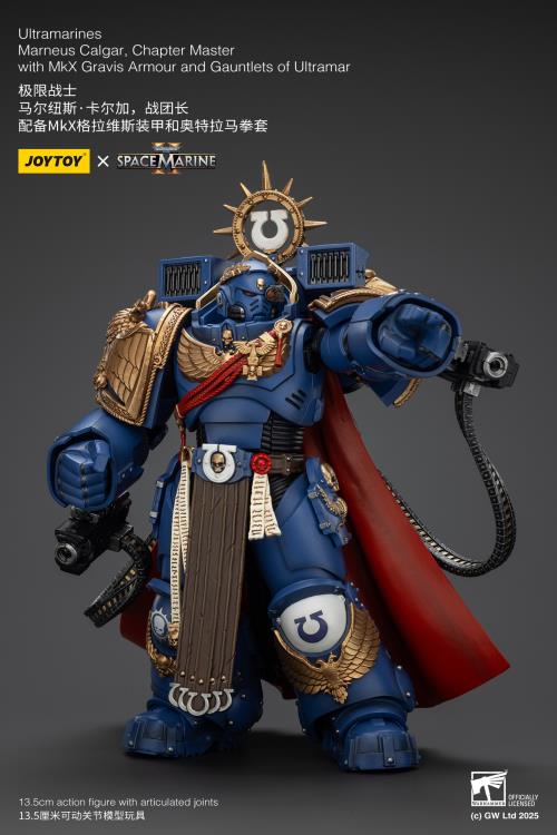Warhammer 40,000: Space Marine 2 Ultramarines Marneus Calgar Chapter Master with MKX Gravis Armour and Gauntlets of Ultramar 1/18 Scale Action Figure Gallery Image 8