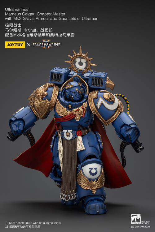 Warhammer 40,000: Space Marine 2 Ultramarines Marneus Calgar Chapter Master with MKX Gravis Armour and Gauntlets of Ultramar 1/18 Scale Action Figure Gallery Image 9