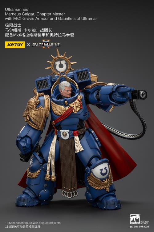 Warhammer 40,000: Space Marine 2 Ultramarines Marneus Calgar Chapter Master with MKX Gravis Armour and Gauntlets of Ultramar 1/18 Scale Action Figure Gallery Image 13