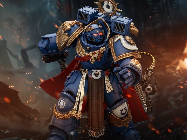 Warhammer 40,000: Space Marine 2 Ultramarines Marneus Calgar Chapter Master with MKX Gravis Armour and Gauntlets of Ultramar 1/18 Scale Action Figure Gallery Image 1