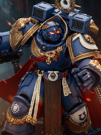 Warhammer 40,000: Space Marine 2 Ultramarines Marneus Calgar Chapter Master with MKX Gravis Armour and Gauntlets of Ultramar 1/18 Scale Action Figure Gallery Image 2