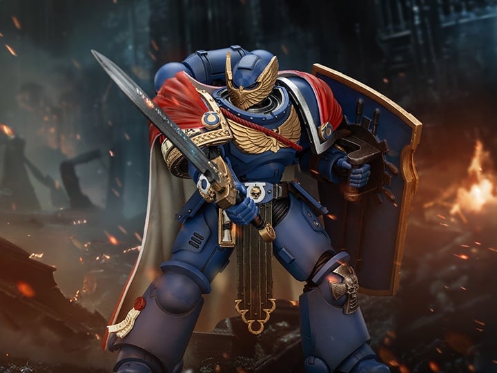 Warhammer 40,000: Space Marine 2 Ultramarines Victrix Honour Guard With Storm Shield And Power Sword 1/18 Scale Action Figure Gallery Image 1