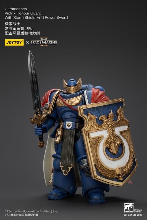 Warhammer 40,000: Space Marine 2 Ultramarines Victrix Honour Guard With Storm Shield And Power Sword 1/18 Scale Action Figure Gallery Image 7