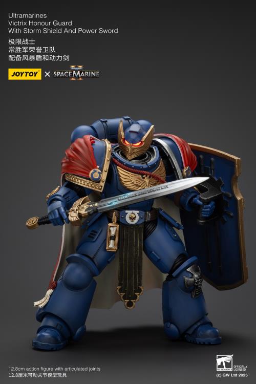 Warhammer 40,000: Space Marine 2 Ultramarines Victrix Honour Guard With Storm Shield And Power Sword 1/18 Scale Action Figure Gallery Image 9