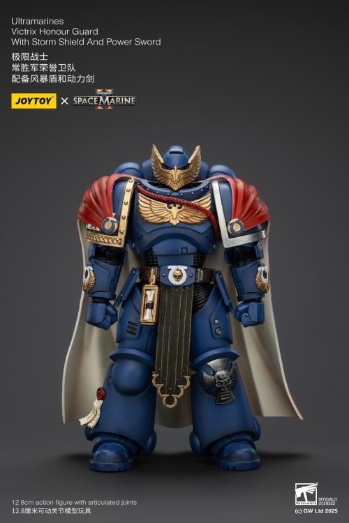 Warhammer 40,000: Space Marine 2 Ultramarines Victrix Honour Guard With Storm Shield And Power Sword 1/18 Scale Action Figure Gallery Image 8