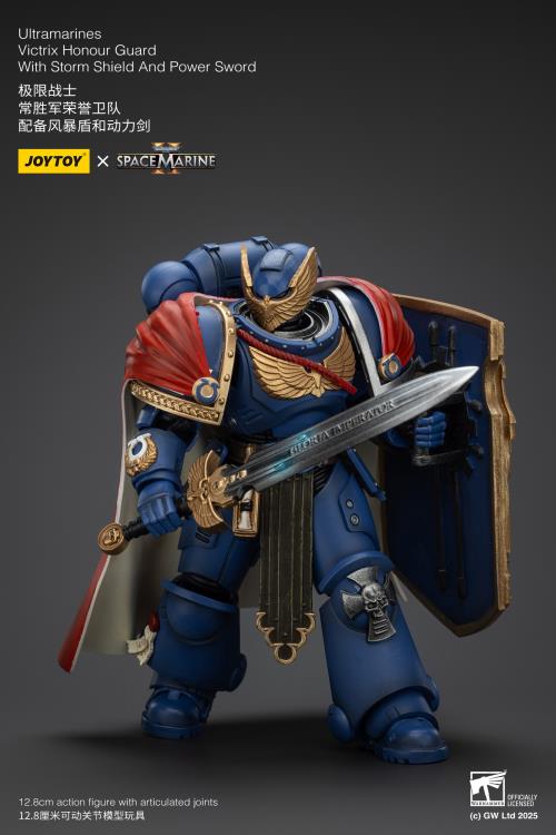 Warhammer 40,000: Space Marine 2 Ultramarines Victrix Honour Guard With Storm Shield And Power Sword 1/18 Scale Action Figure Gallery Image 10