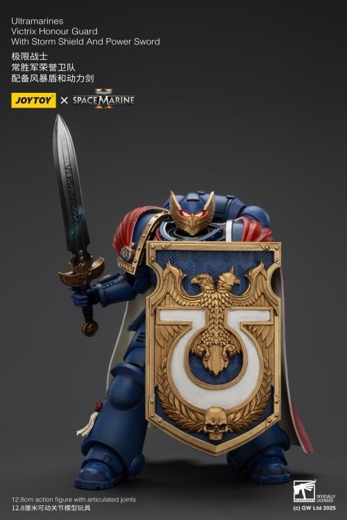 Warhammer 40,000: Space Marine 2 Ultramarines Victrix Honour Guard With Storm Shield And Power Sword 1/18 Scale Action Figure Gallery Image 12