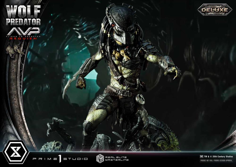 Aliens vs. Predator: Requiem Real Elite Masterline Wolf Predator (Deluxe Ver.) 1/3 Scale Limited Edition Statue (with Bonus) Gallery Image 8