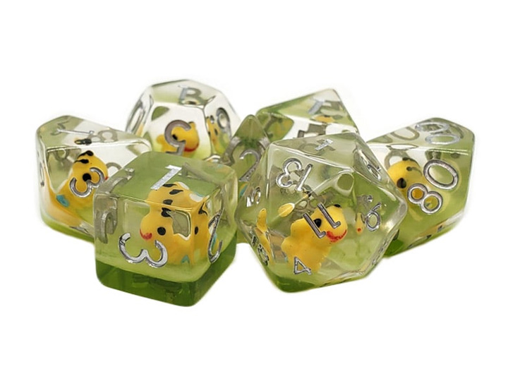 Old School Animal Kingdom Baby Bumblebee Infused Acrylic Resin Dice Set Gallery Image 1