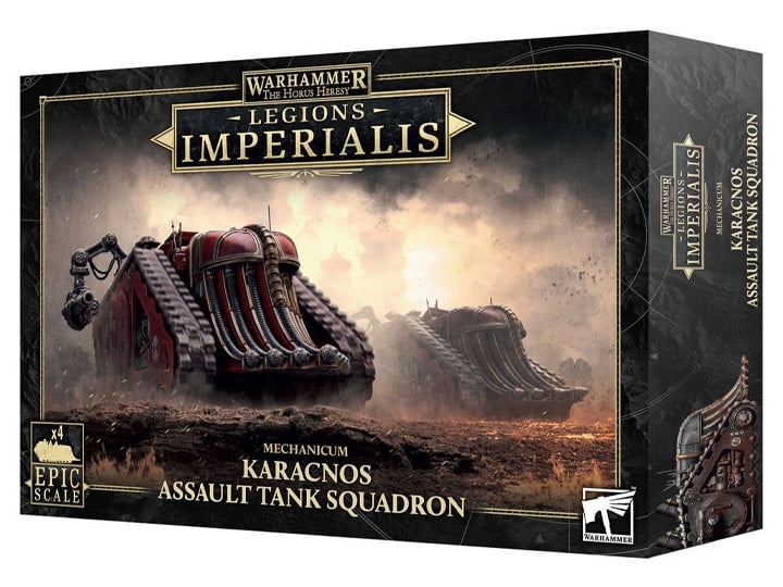Warhammer: The Horus Heresy Legions Imperialis Mechanicum Karacnos Assault Tank Squadron Epic Scale Miniatures Set Gallery Image 1