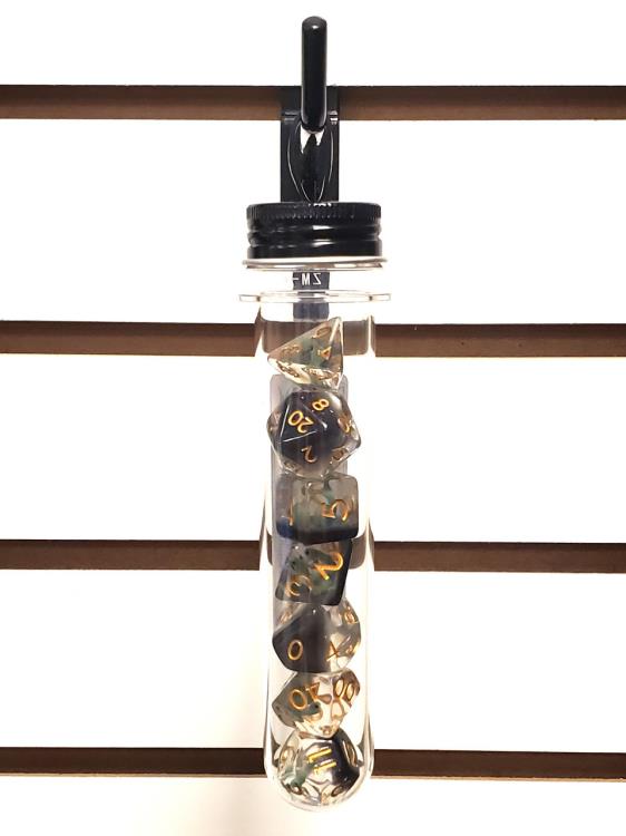 Old School Animal Kingdom Baby Brontosaurus (Green) Infused Acrylic Resin Dice Set Gallery Image 4