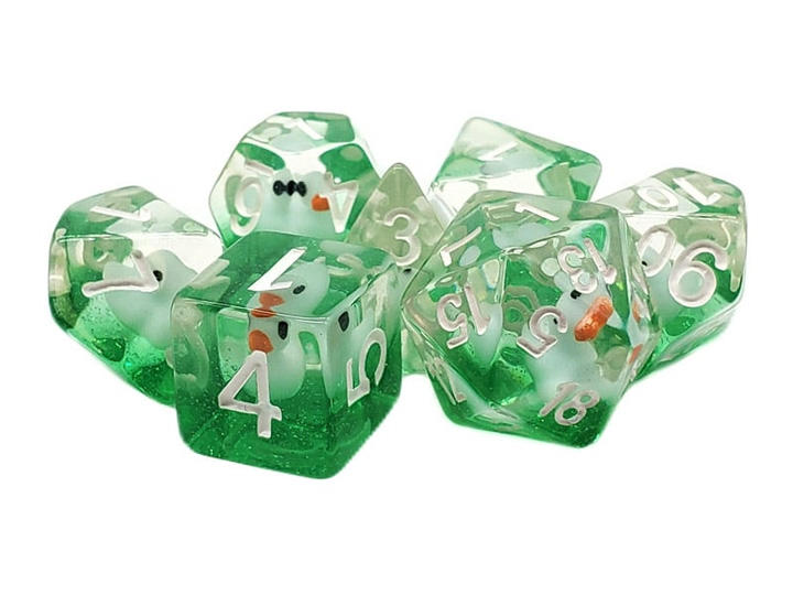 Old School Animal Kingdom Duckling Pond Infused Acrylic Resin Dice Set Gallery Image 1