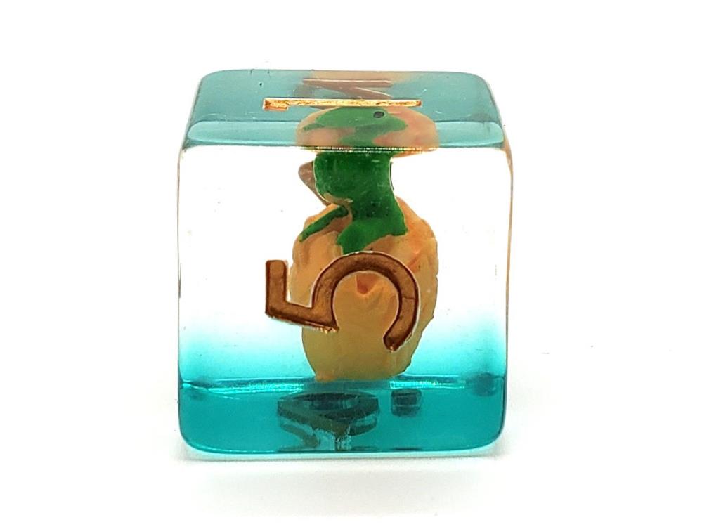 Old School Dragon Hatchling Infused Acrylic Dice Set Gallery Image 3