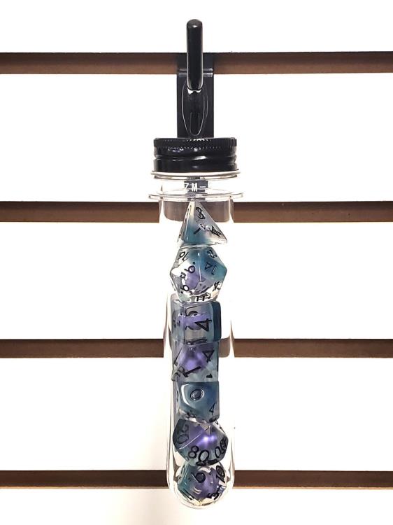 Old School Purple Ghost Infused Acrylic Dice Set Gallery Image 5