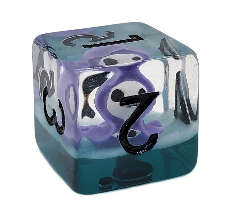 Old School Purple Ghost Infused Acrylic Dice Set Gallery Image 4