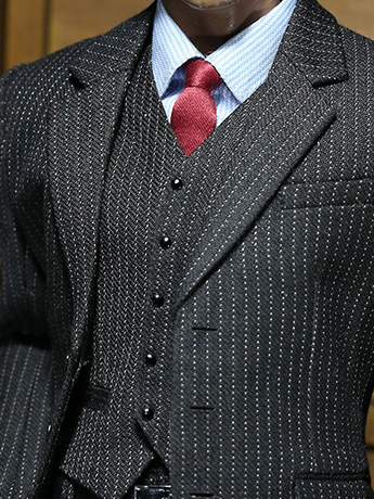 1/6 Scale X22 Men's Grey Striped Suit Gallery Image 2