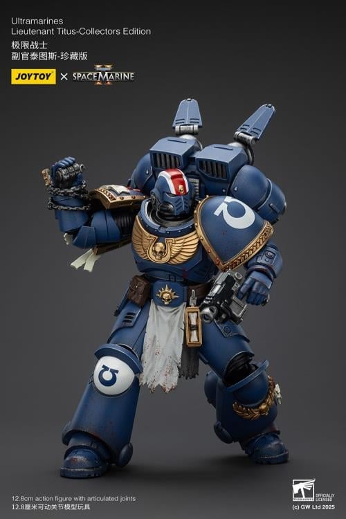 Warhammer 40,000: Space Marine 2 Ultramarines Lieutenant Titus (Collectors Edition) 1/18 Scale Action Figure Gallery Image 11