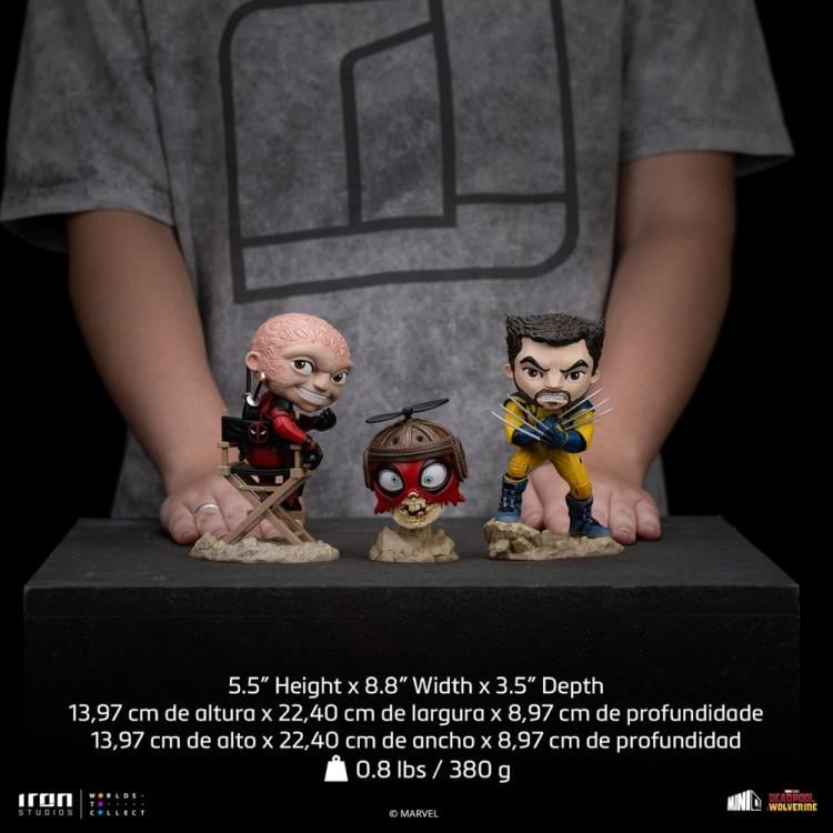 Deadpool & Wolverine MiniCo Deadpool, Wolverine and Headpool (Unmasked) Figure Set Gallery Image 18