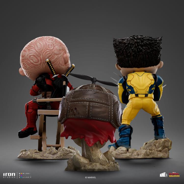 Deadpool & Wolverine MiniCo Deadpool, Wolverine and Headpool (Unmasked) Figure Set Gallery Image 15