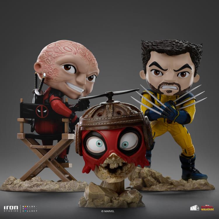 Deadpool & Wolverine MiniCo Deadpool, Wolverine and Headpool (Unmasked) Figure Set Gallery Image 16