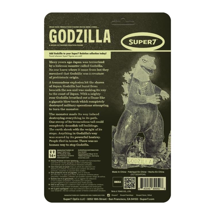Toho ReAction Godzilla (Model Kit Inspired Glow-in-the-Dark) Action Figure Gallery Image 7