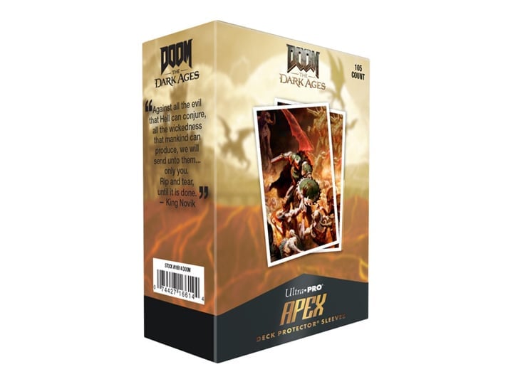 Doom: The Dark Ages Apex Deck Protector Onslaught Box of 105 Card Sleeves Gallery Image 1