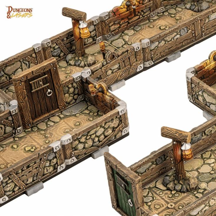 Dungeons & Lasers: Dwarven Mine Half-Height Walls Miniatures Set Gallery Image 13