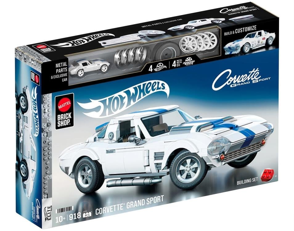 Hot Wheels Mattel Brick Shop Corvette Grand Sport Building Set Gallery Image 12