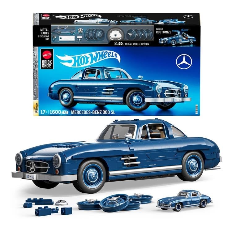 Hot Wheels Mattel Brick Shop Mercedes-Benz 300 SL Building Set Gallery Image 8