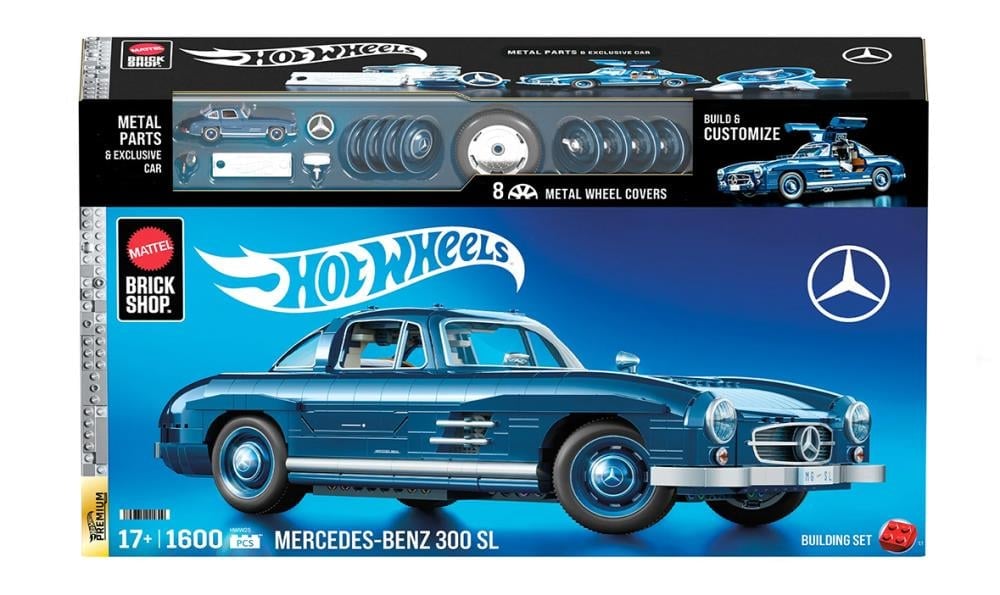 Hot Wheels Mattel Brick Shop Mercedes-Benz 300 SL Building Set Gallery Image 9