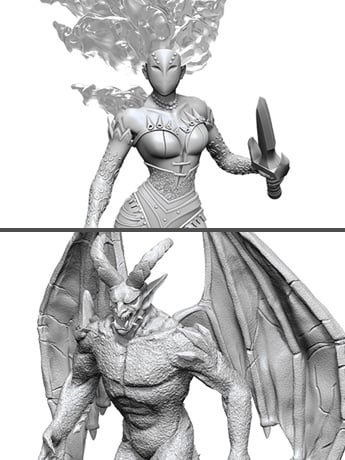 Pathfinder Battles Deep Cuts: Gargoyle & Shae Miniature Set