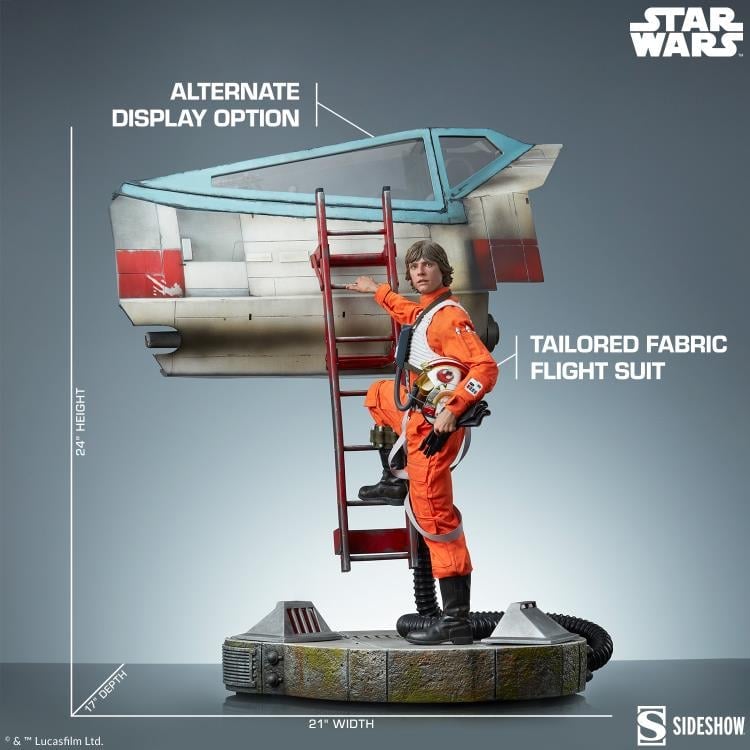 Star Wars: A New Hope Premium Format Luke Skywalker & X-Wing: Red Five, Standing By Statue Gallery Image 4